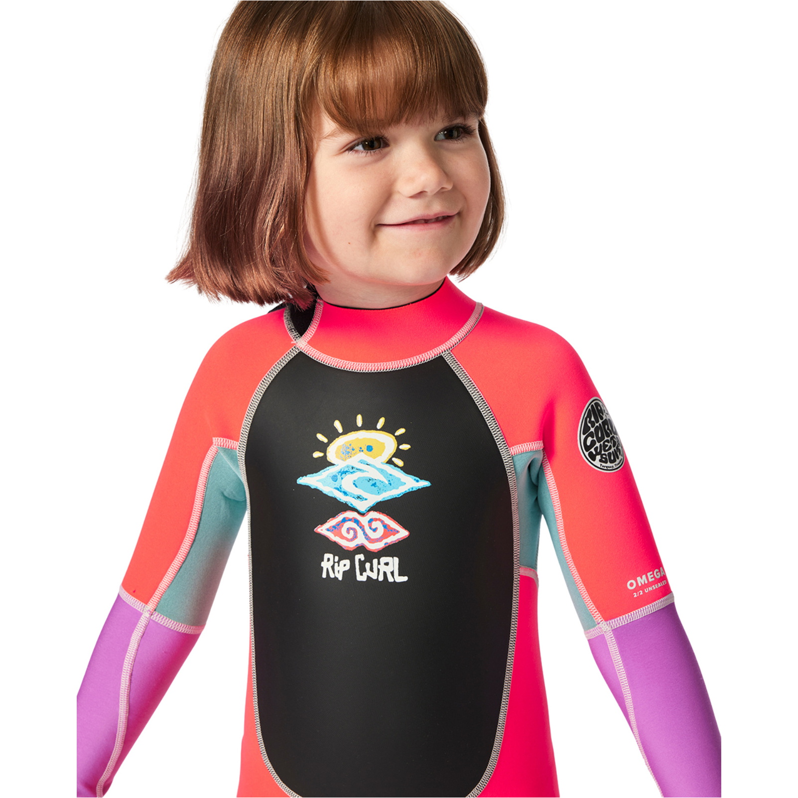 2026 Rip Curl Groms Omega 1.5mm Back Zip Easy On / Off Wetsuit 002TSP - Hot Pink